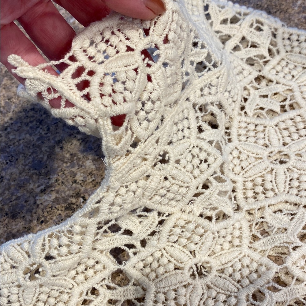 Coldwater Creek Short Sleeve Cream or Off White Open Knit Sweater Top XS/S - Picture 7 of 16